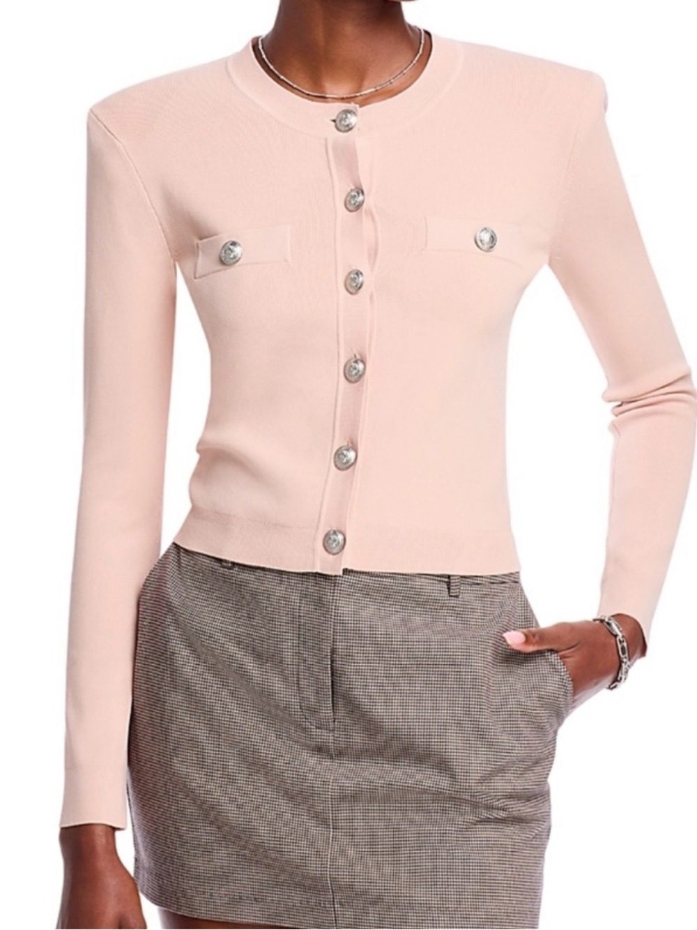 L'Agence Toulouse Pink Cardigan